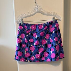 Ginny Blue and Pink Floral Mini Skirt